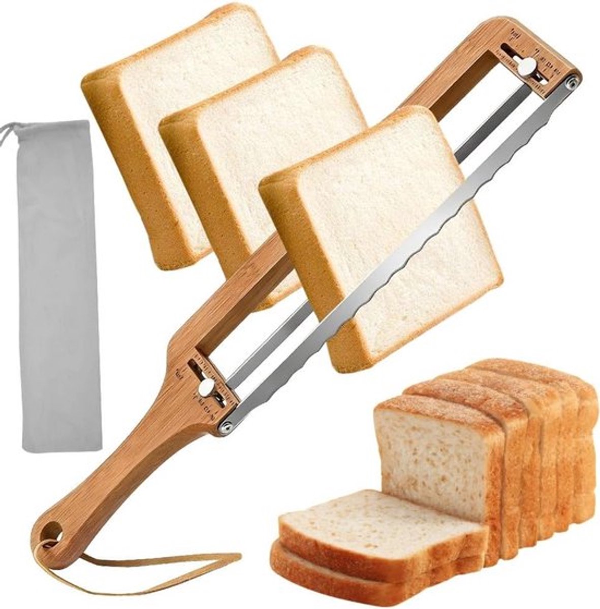 RVS Broodzaag met Houten Handvat voor het Makkelijk Snijden van Brood, Taarten en Gebak, Professionele Kwaliteit