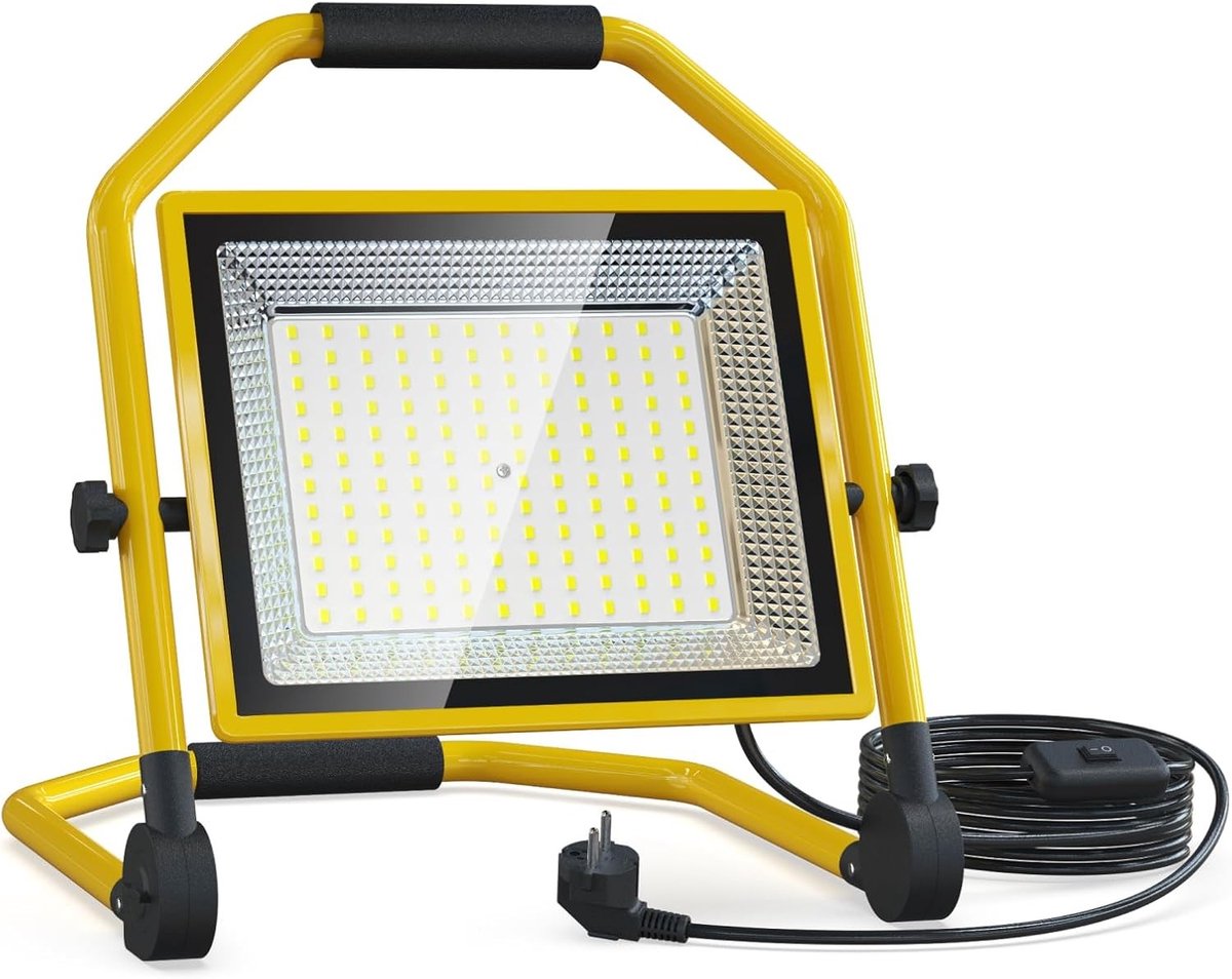 Bouwlamp - Geel - 16 ft - Waterdichte LED Werklamp met 16500 Lumen - Voor Binnen en Buiten