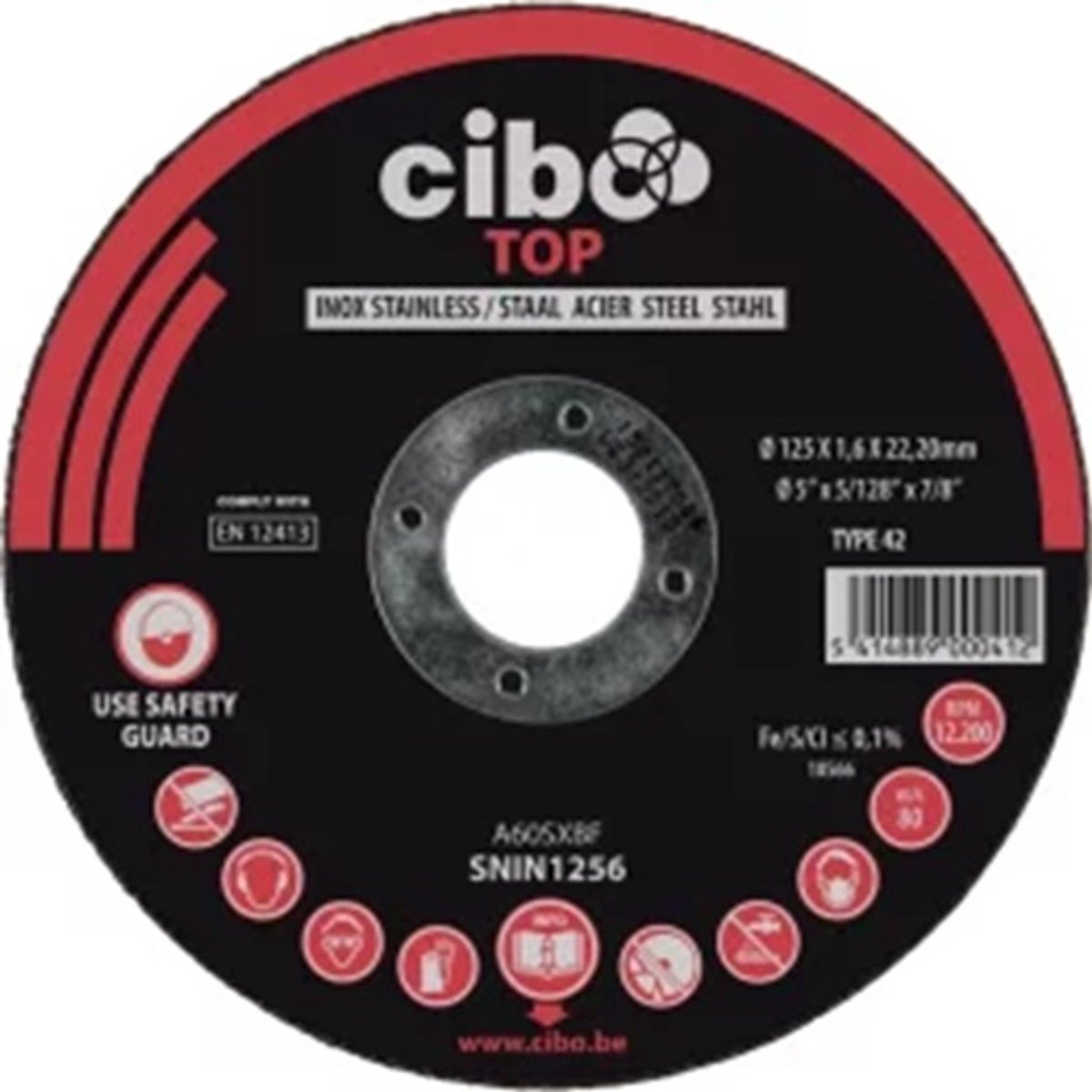 SNIJSCHIJF DIA 125 X 1MM CIBO TOPLIJN x 25 stuks