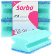 Sorbo Schuurspons Krasvrij XL 2 Stuks - Easy Grip - Voor Keuken en Badkamer - Schoonmaken