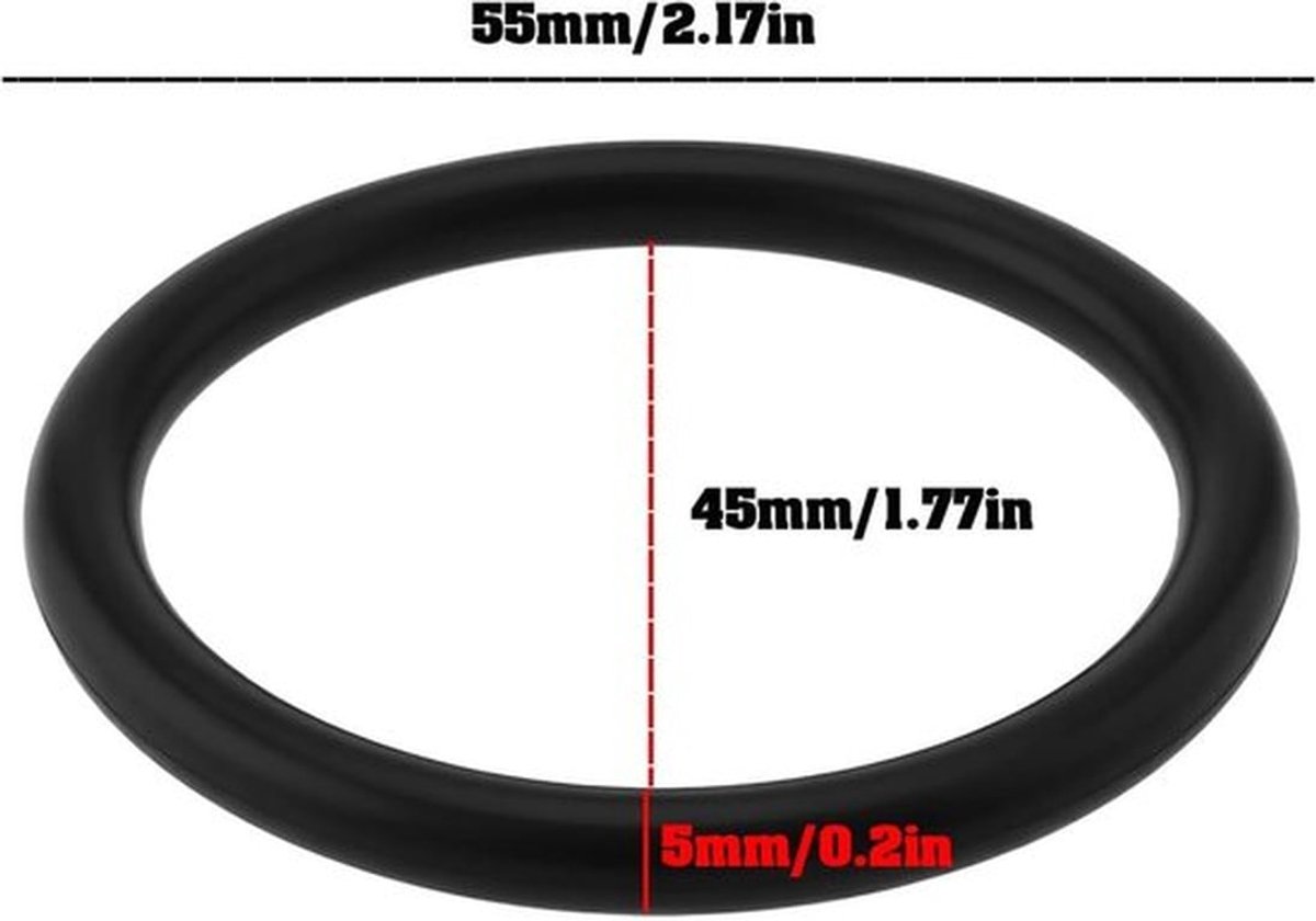 Spoelslang afdichtring - 55x45x5mm - Compatibel - UP Cisterne - Zwart - Afdichting - Geschikt voor toiletreservoir - Rubber - Reserveonderdeel