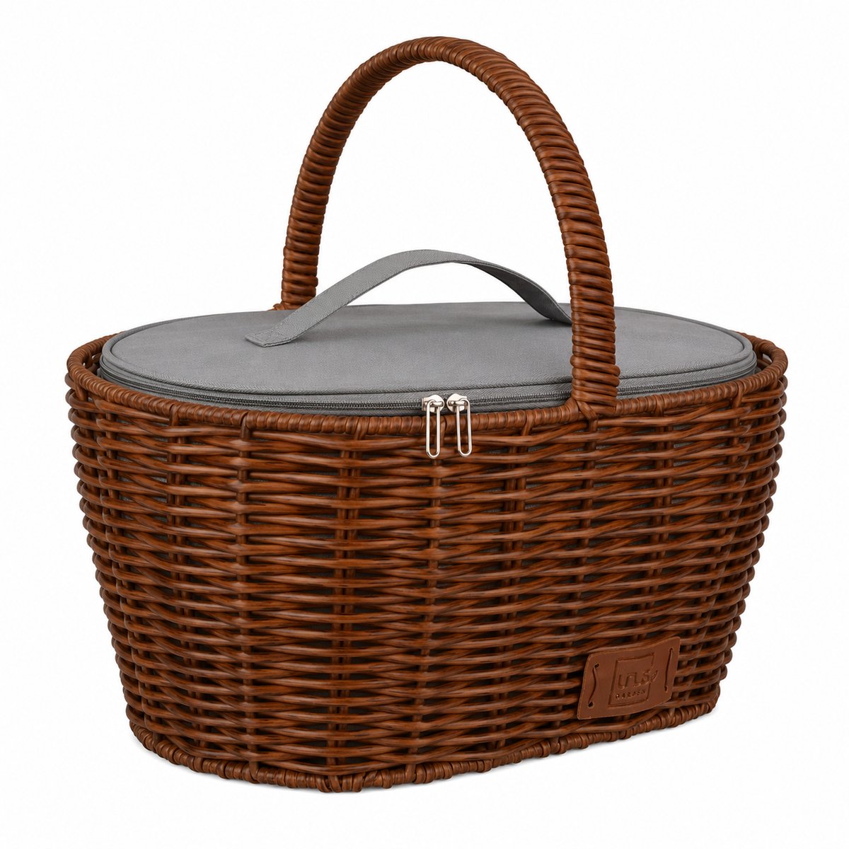 UNUS® Boodschappenmand met koeltas rotanlook grijs of bruin 2 maten