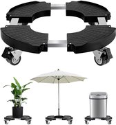 Verstelbare plantenwagen met wielen – zwaar, 40-48 cm, voor binnen en buiten,Plantenstandaard met 360° zwenkwielen – ideaal voor grote potten en parasolvoeten