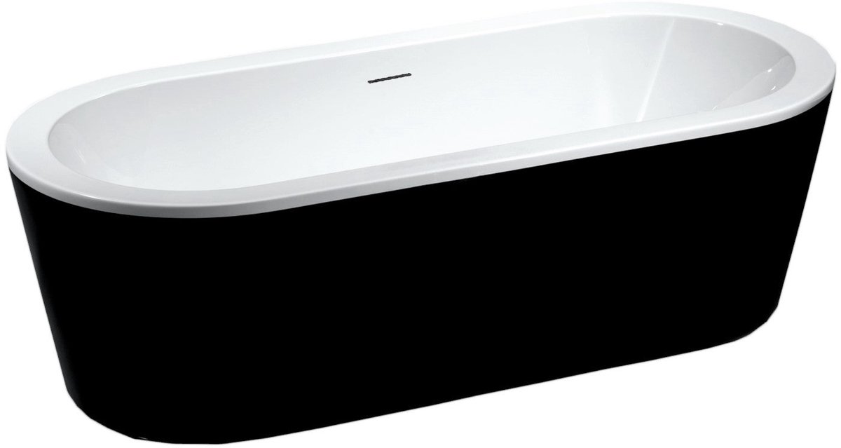 Vrijstaand ligbad Sanitado Elements Balance 178x80cm glanzend zwart en wit
