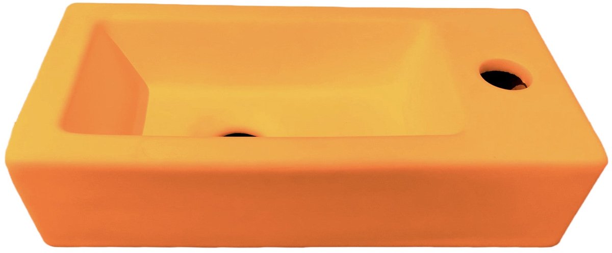 Toilet fonteinbakje Sanitado rainbow rechts 37 x 18 x 9 cm mat oranje