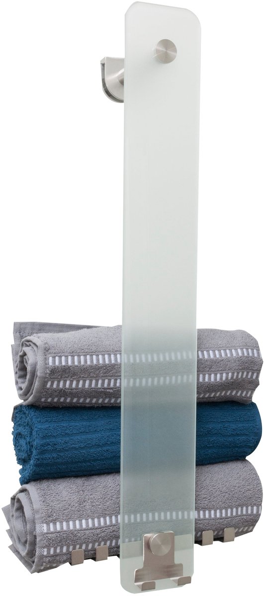 Wand handdoekrek Sanitado Industry met mat glas in RVS