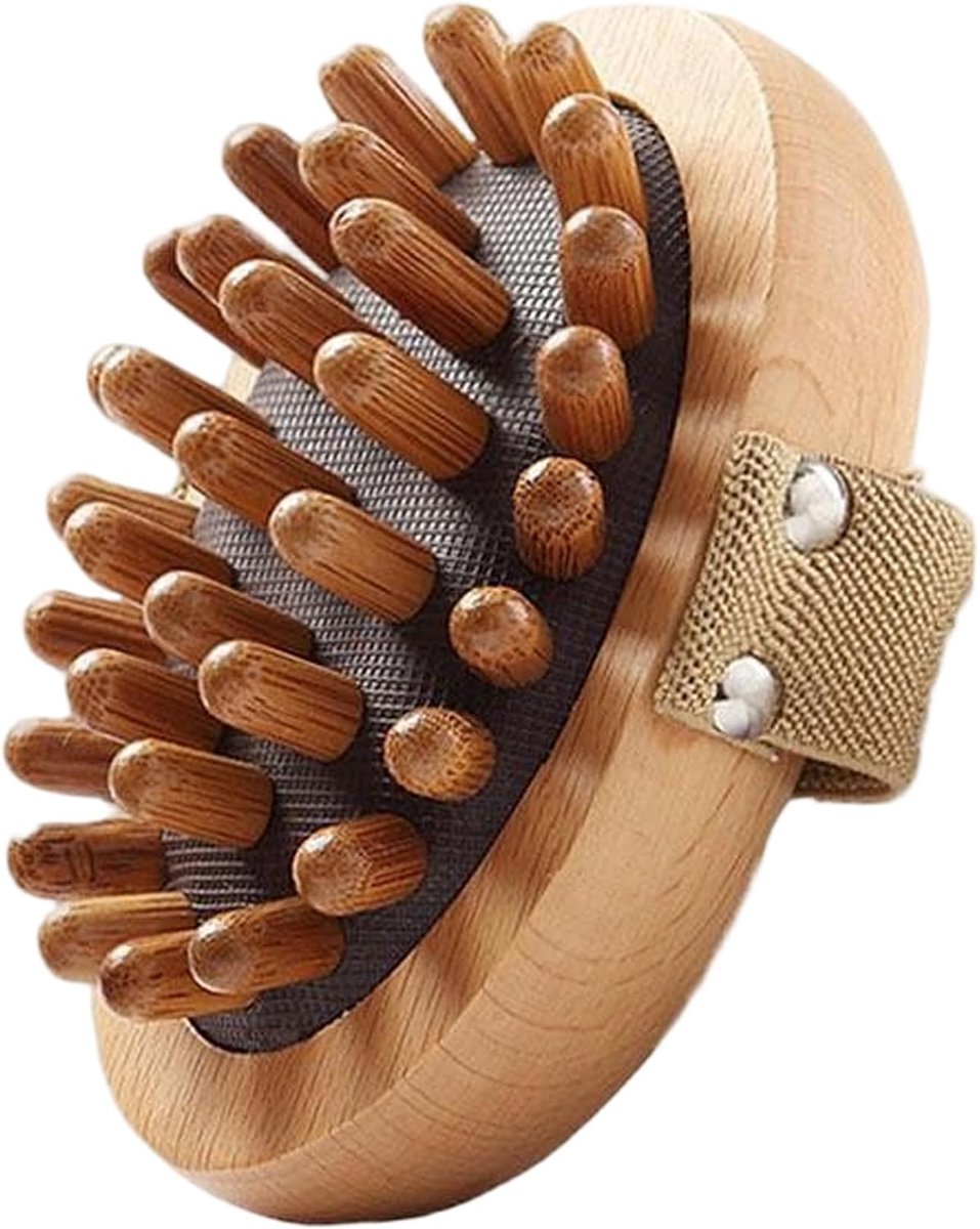 KZQ Draagbare houten Gua Sha massageborstel (met draagriem)