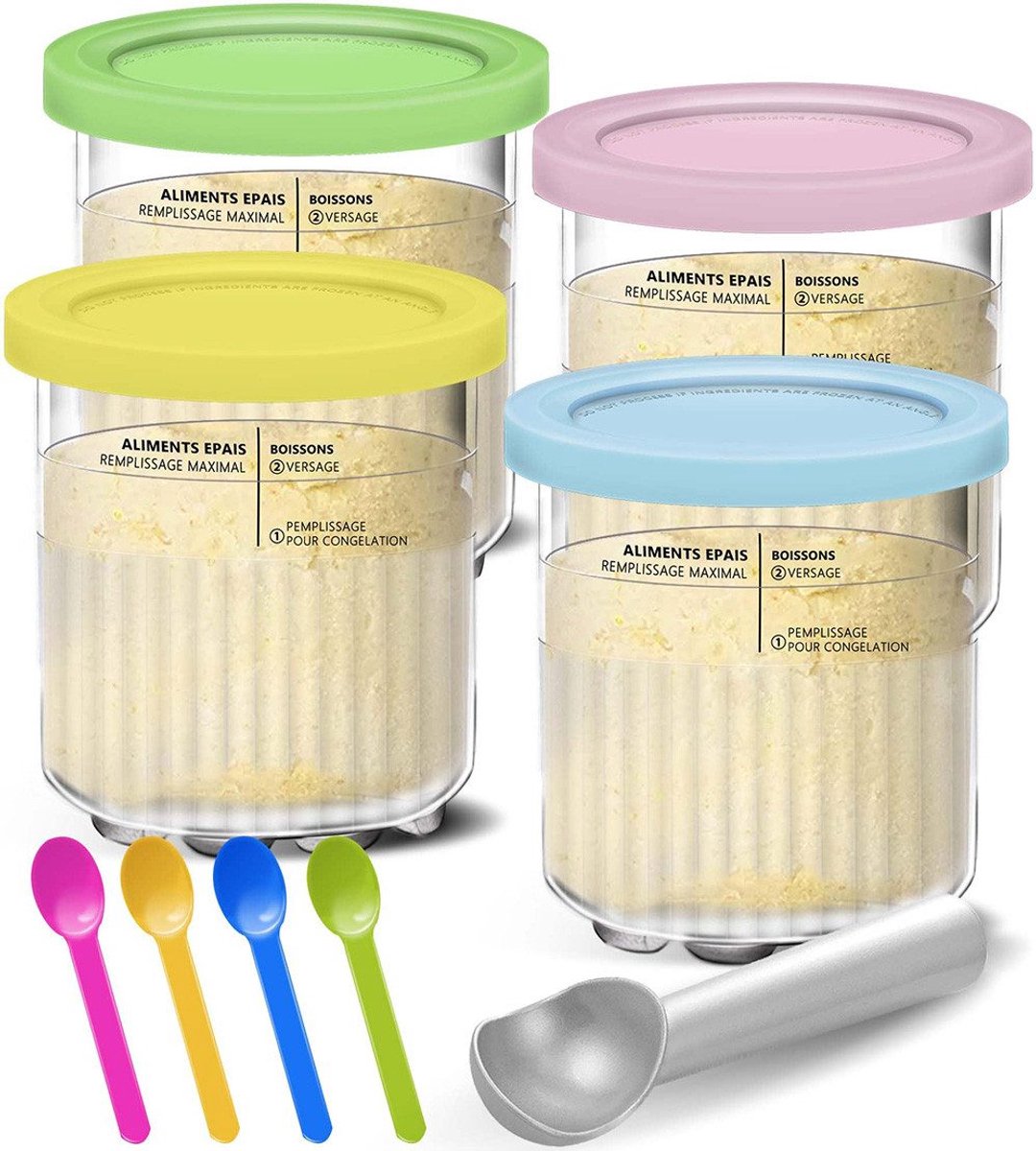 Claoner IJsmachine accessoires - 4 stuks - Past Ninja Creami Deluxe NC500/NC501 - Vervangingsonderdelen