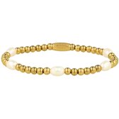 My Bendel - Goudkleurige Kralenarmband met Echte Zoetwater Parels - met Luxe Cadeauverpakking | Sieraden Voor Dames