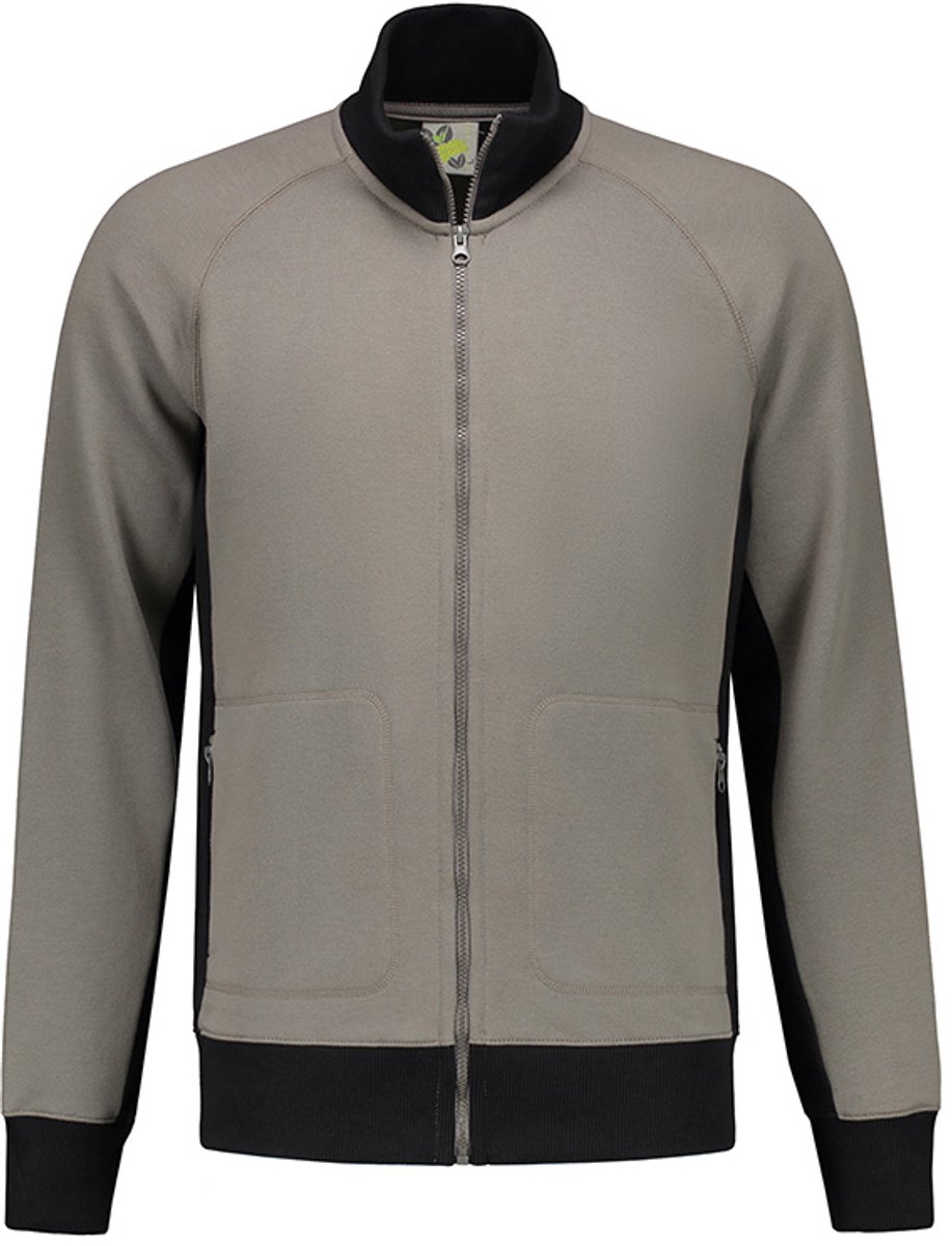 Lemon & Soda contrast vest in de kleur pearl grey met zwart in de maat L