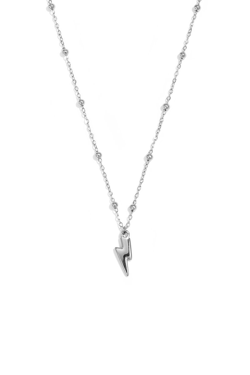 Sculpturale Schakelketting met Abstracte Hanger – RVS - Zilver