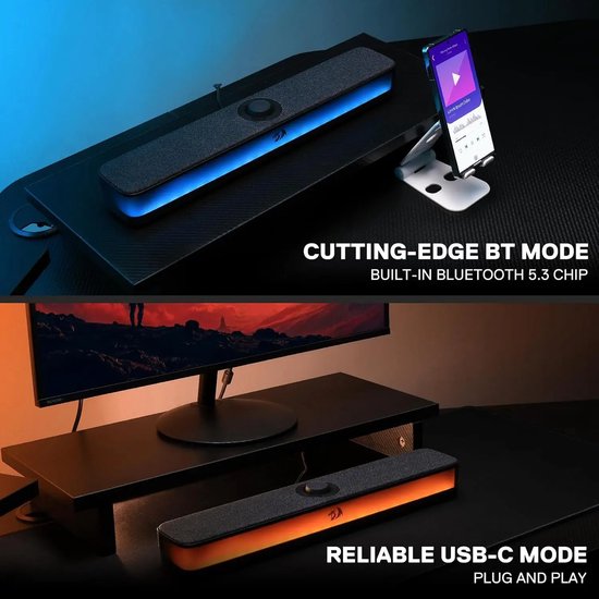 UrbanSelect Soundbar RGB - Soundbars Voor Tv - Bleutooth - 6 Verlichtingsmodi - Plug & Play - Krachtig Geluid — afbeelding 2