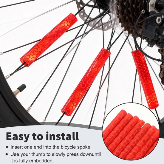 Reflecterende fietsspakenhoezen van kunststof, 12 stuks, 7,5 cm lang, oranje — afbeelding 5