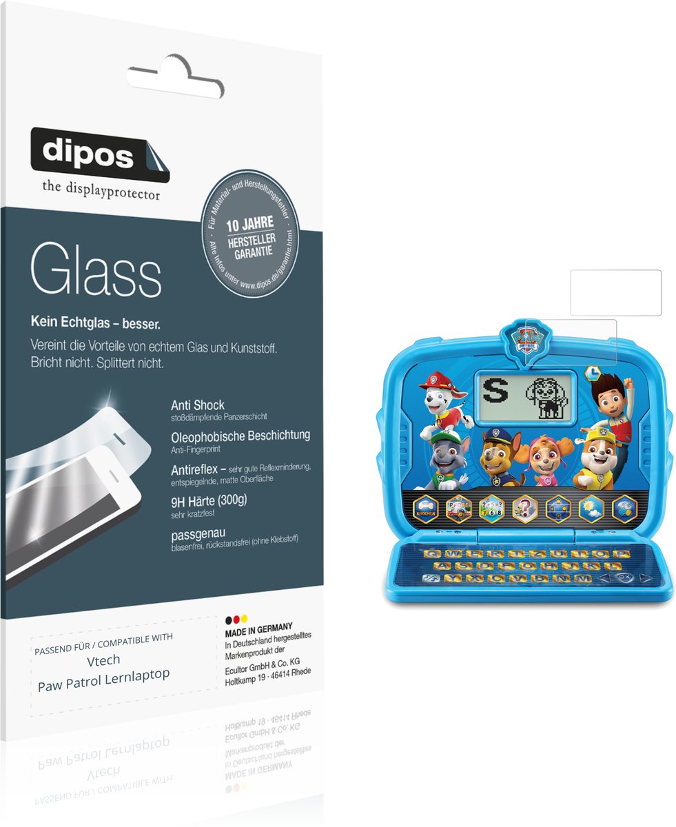 dipos – 2x Matte Pantserfolie geschikt voor Vtech Paw Patrol Lernlaptop | 9H Screenprotector