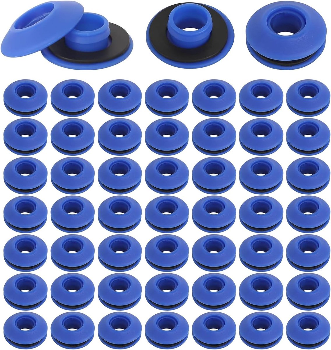 Set van 50 Blauwe Oogjes voor Zeilen, Waterdichte Oogjes voor Tent en Camping, 27 x 27 x 10 mm
