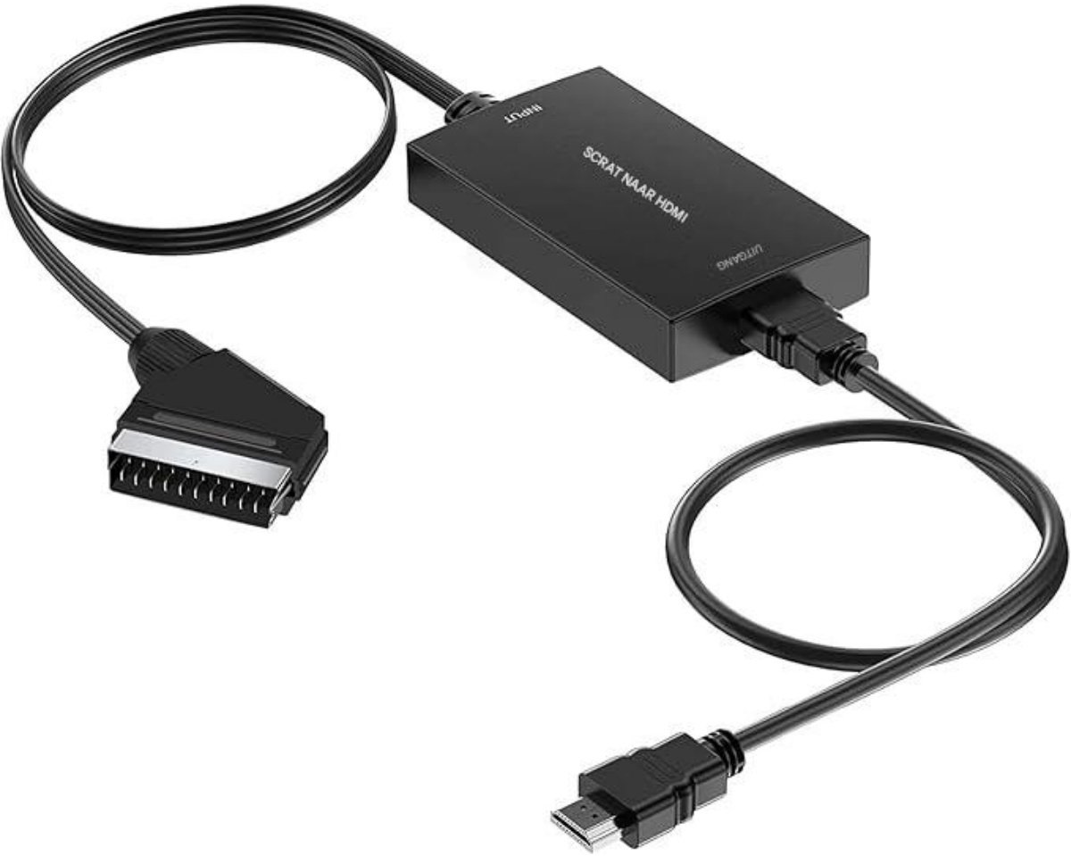 GELLDG Videoformaatomzetter - Scart naar HDMI Converter met HDMI Kabel - 0,3m - Audio en Video Synchronisatie Zonder Drivers - Plug-and-Play - Geschikt voor Sky DVD STB op HDTVs - Kunststof Behuizing