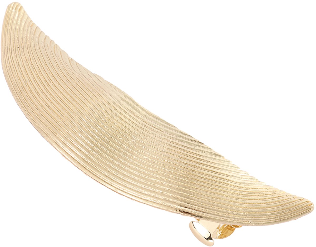 Emilie collection - Haarspeld - Metallic goud – Gebogen minimalistische haarclip - 10 x 2,5 cm