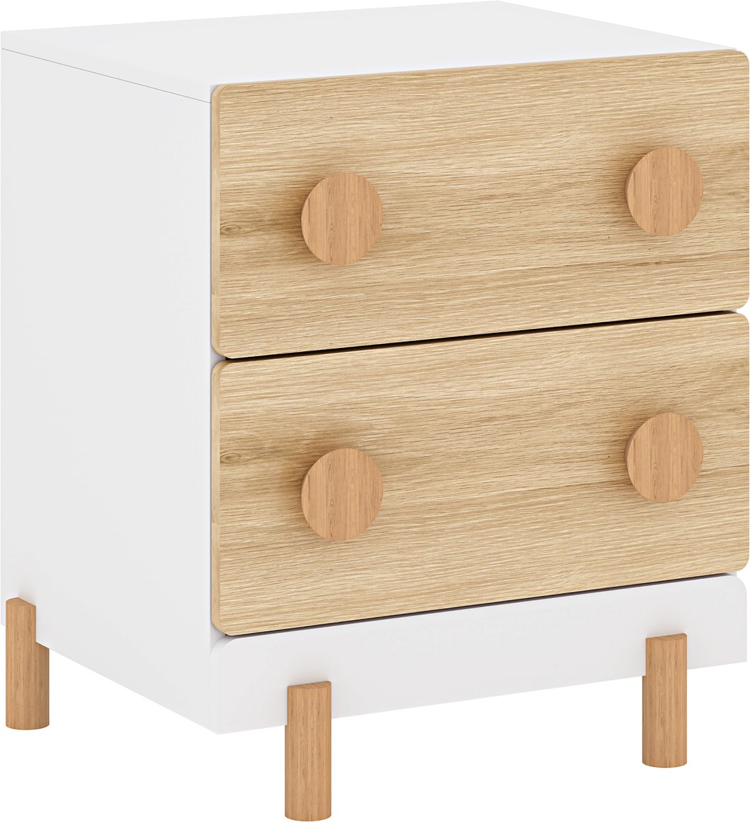 Kindernachtkastje Vaarentaa met 2 lades 47x40x35 cm eikenkleurig [en.casa]