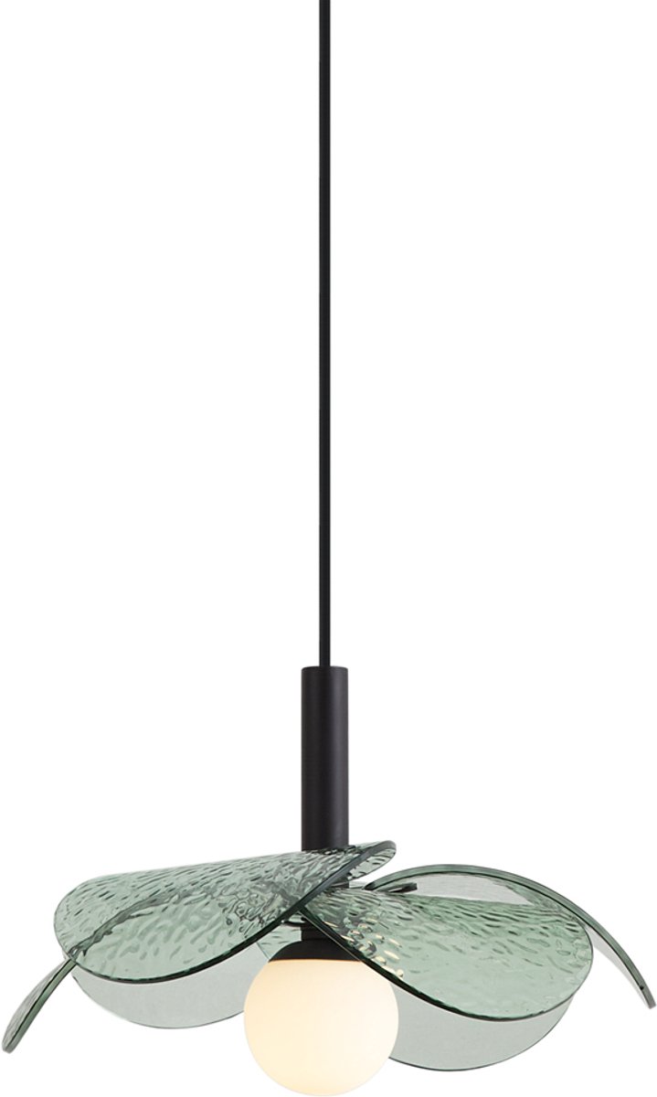 Qazqa design hanglamp - Kemner - zwart, rond, 34.5cm, ideaal als woonkamer lamp