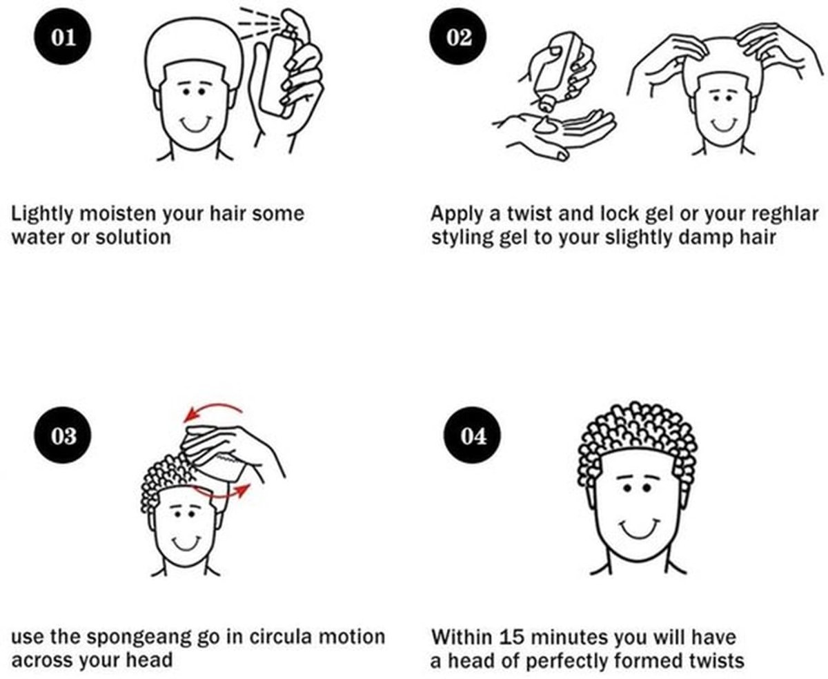 Haarspons borstel kleine gaten afrospoelen haarborstels twists dread dubbelzijdige haarspons voor krullen voor thuis en kapper 2 stuks met 1 stuk haarplectrum