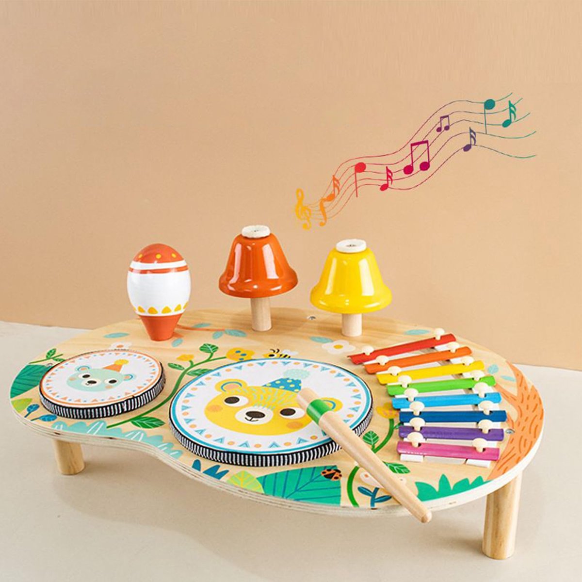 Multifunctioneel Muzikaal Educatief Speelgoed, Houten Sensorisch Speelgoed | Geschikt Voor Peuters Vanaf 2 Jaar – Leren Door Te Spelen