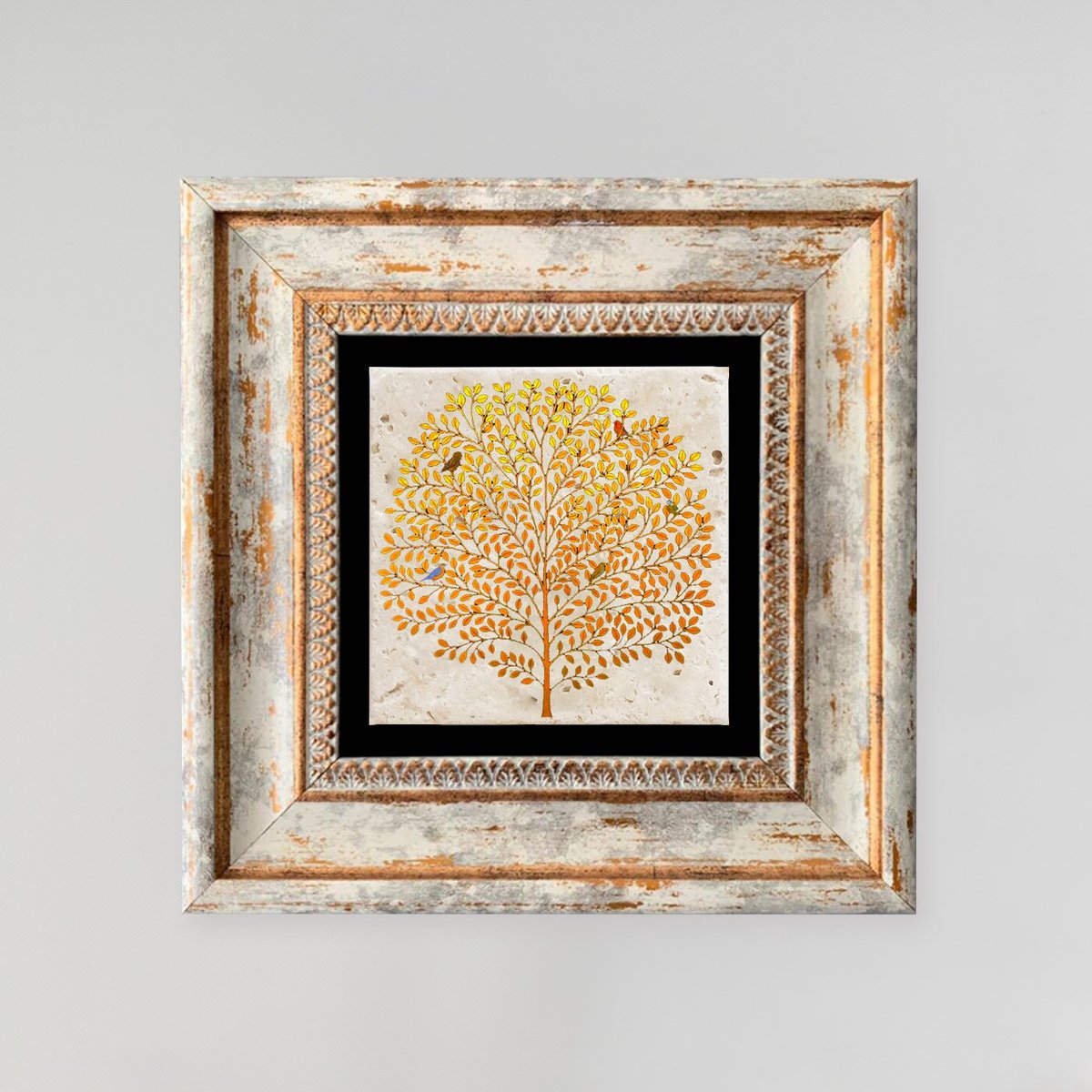 Asir - Schilderij - Veelkleurig - 20 x 20 cm