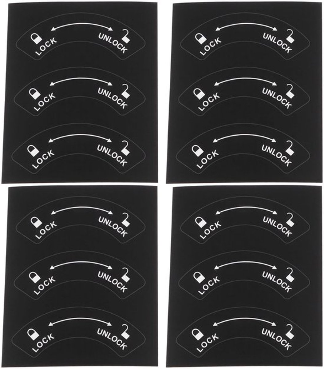 12 Stuks Lock Unlock Richting Stickers voor Deursloten