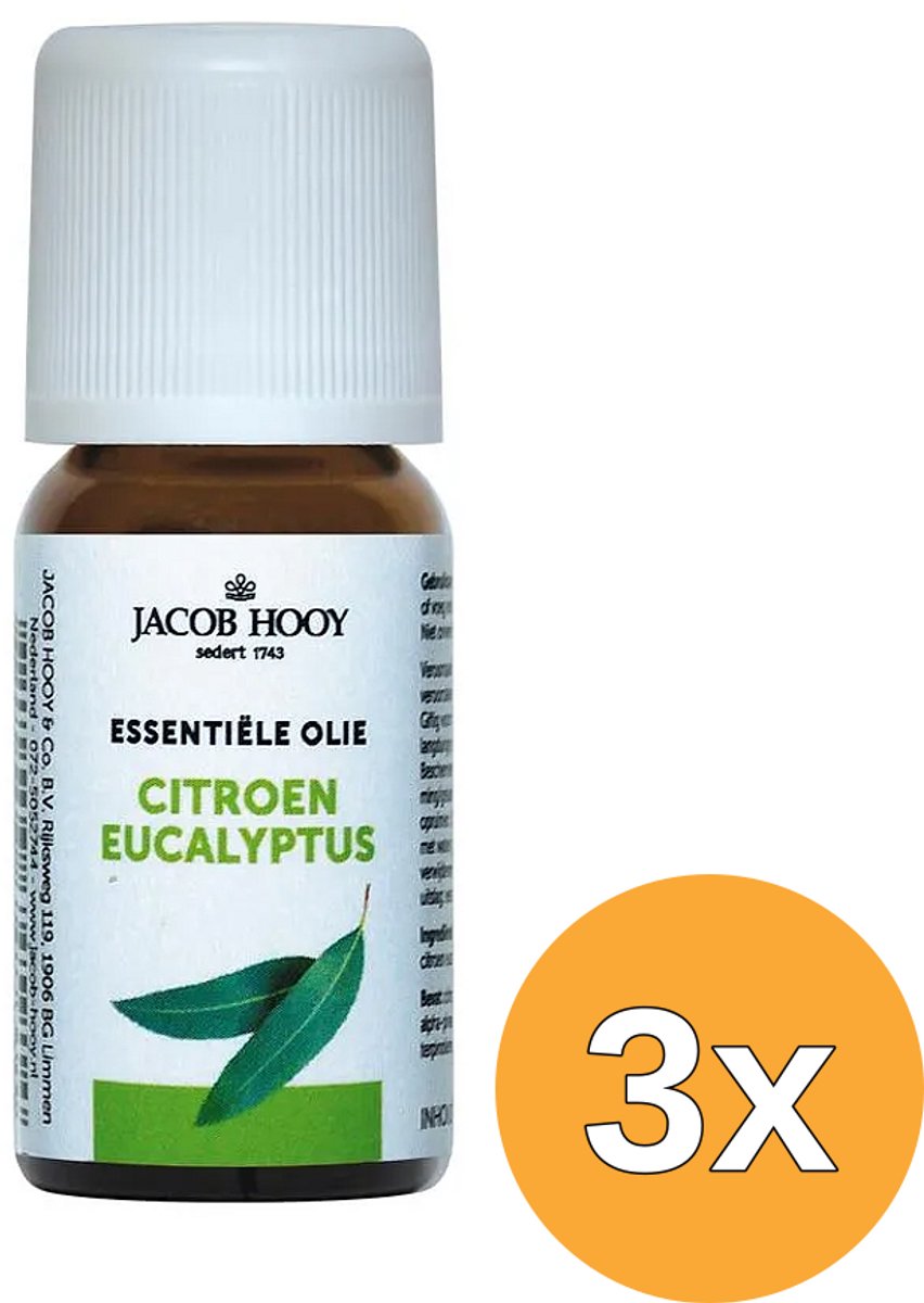 3x Jacob Hooy Eucalyptus citroen olie (10 ml)
