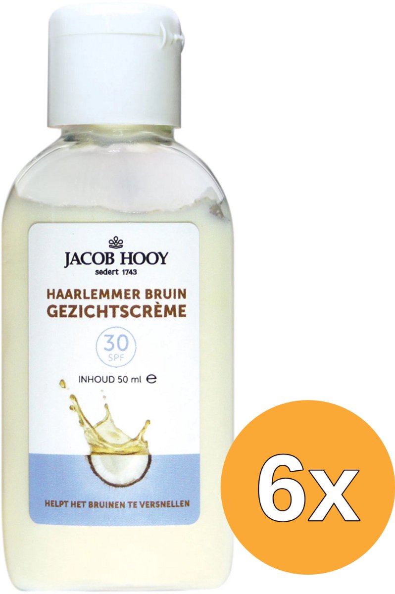 6x Jacob Hooy Haarlemmerbuin gezicht SPF 30 (50 ml)