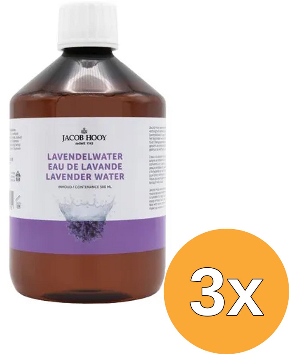 3x Jacob Hooy Lavendelwater (500 ml)