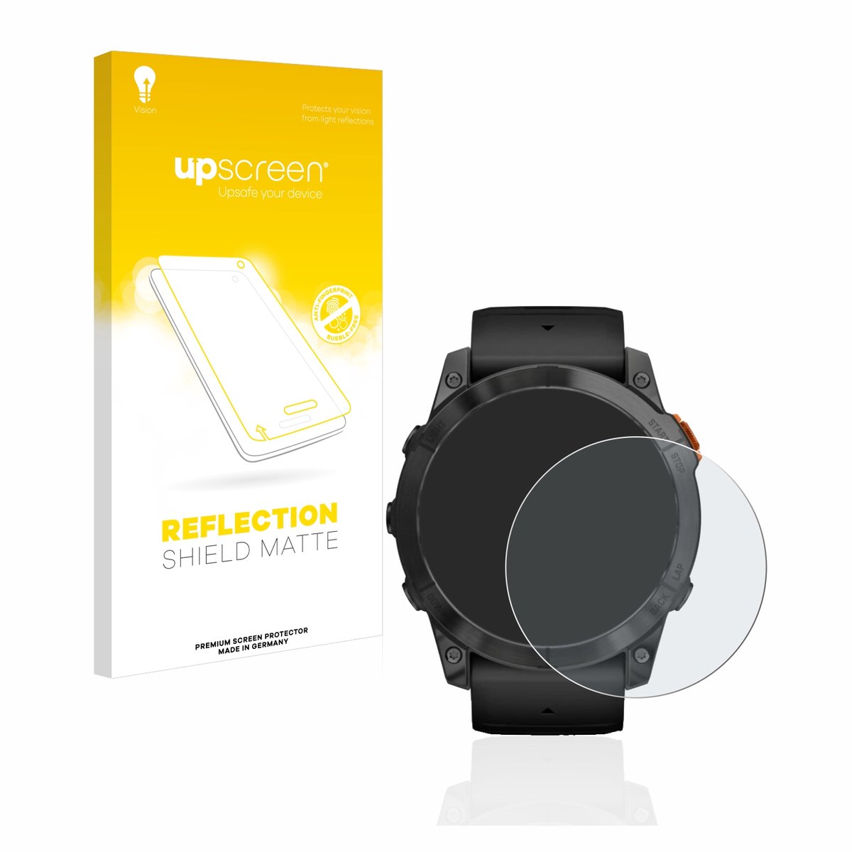 upscreen - Screenprotector voor Garmin Fenix 7X Pro Solar (51 mm) - Folie Beschermfolie anti glare matte