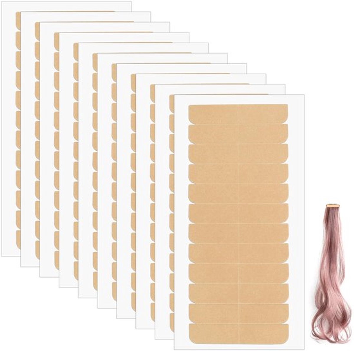 Pruiktape 120 Stuks - Onzichtbare Tape - Plakstrip - Tape-in Extensions - Beige - Zijdepapier - Haarextensions