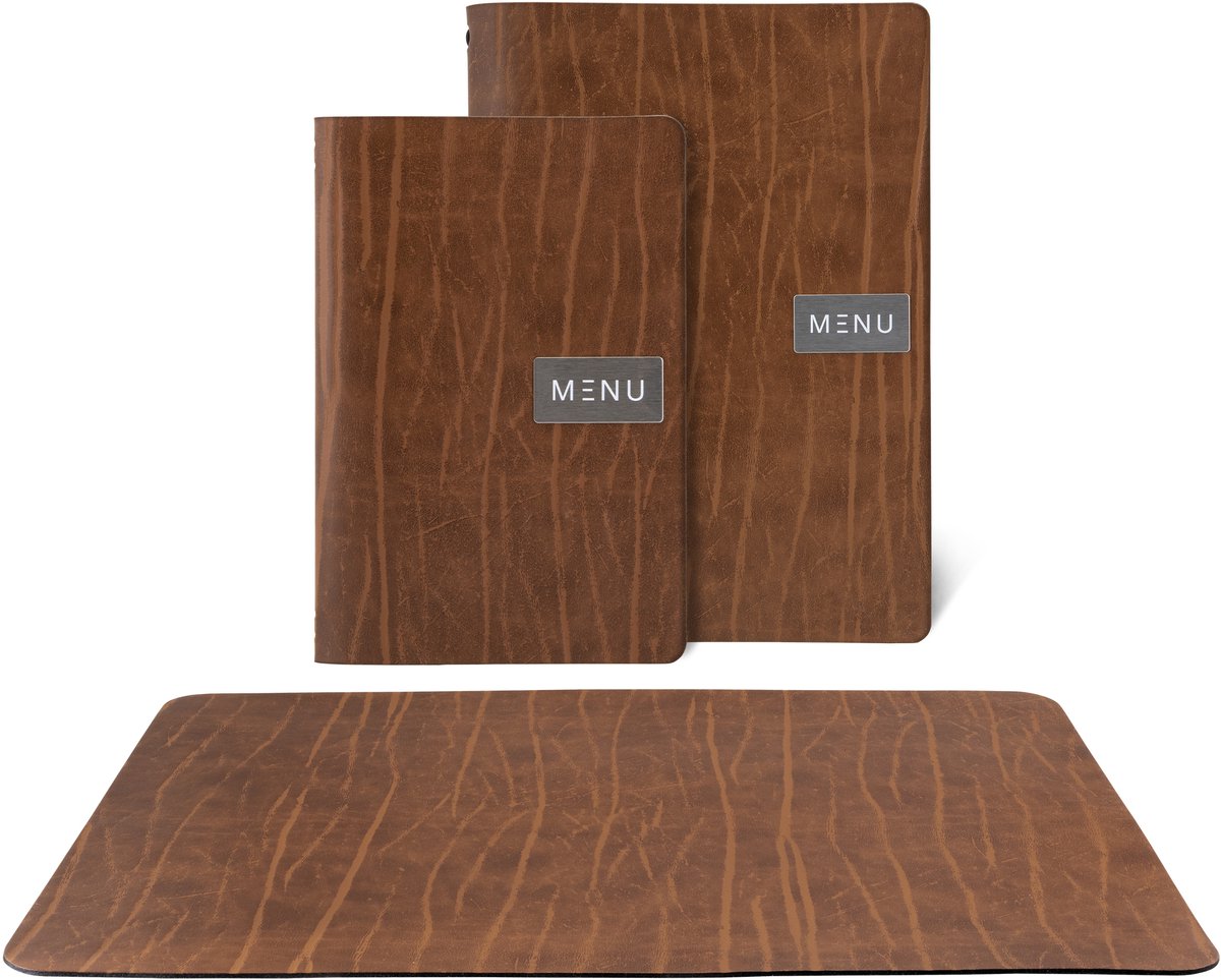 Securit® Ruga-placemat van leer in bruin