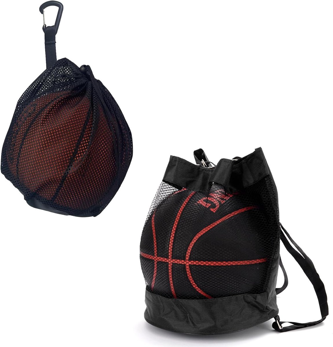 Solidchoice - Set van 2 Vouwbare Sport Ballen Tassen met Trekkoord