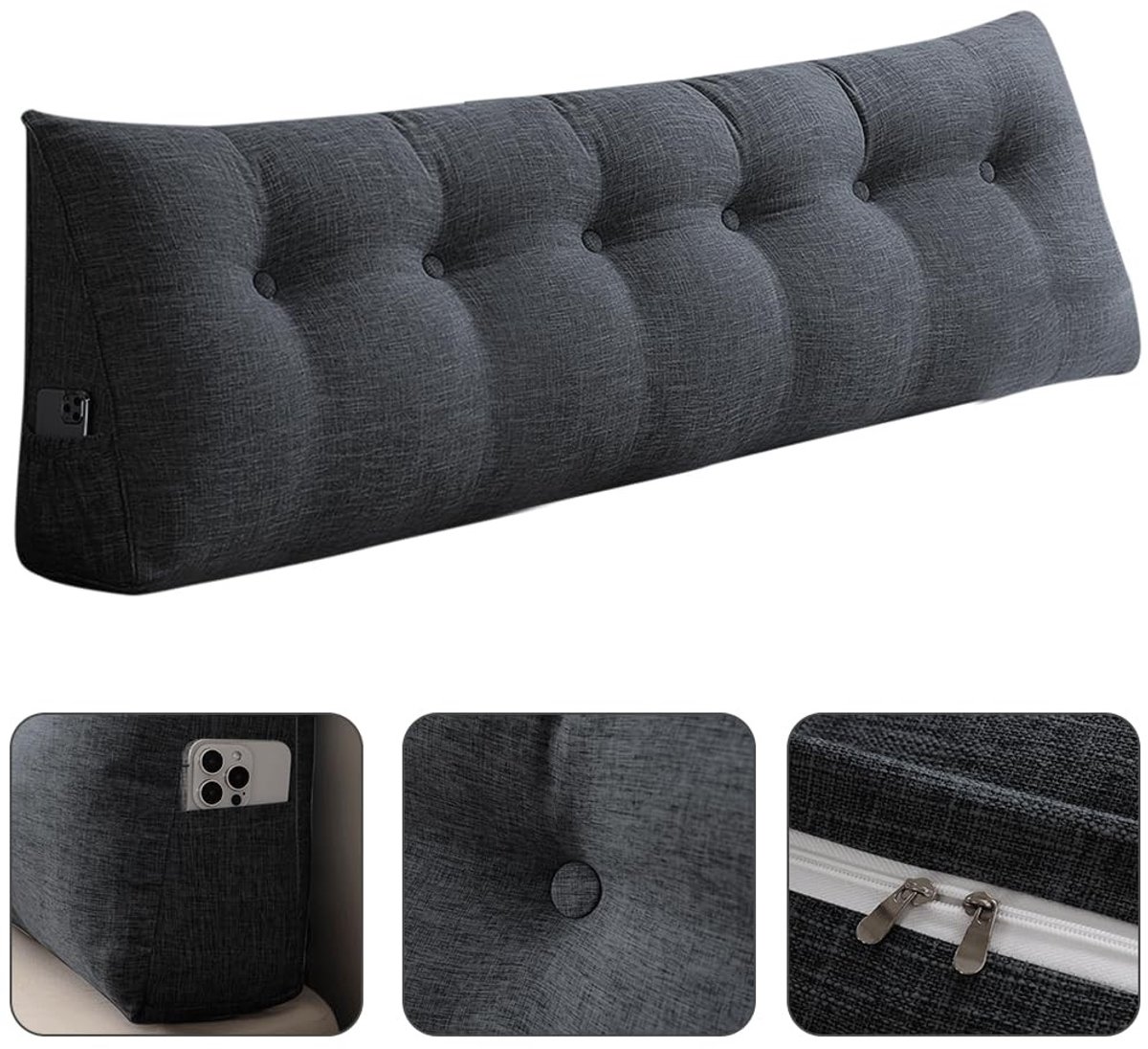Solidchoice - Triangel Kussen voor Ergonomische Steun bij Lezen en Ontspannen