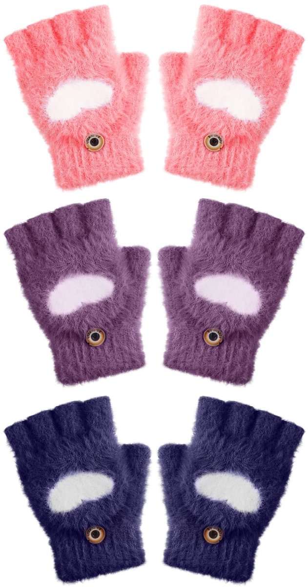 Solidchoice - 3 Paar Kindermittens met Flip Lid voor de Winter
