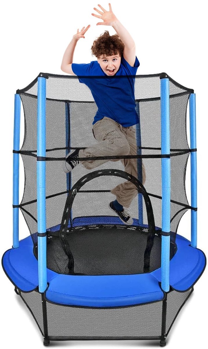 Solidchoice - Kinderen Trampoline van 140 cm met Veiligheidsnet en Kussen