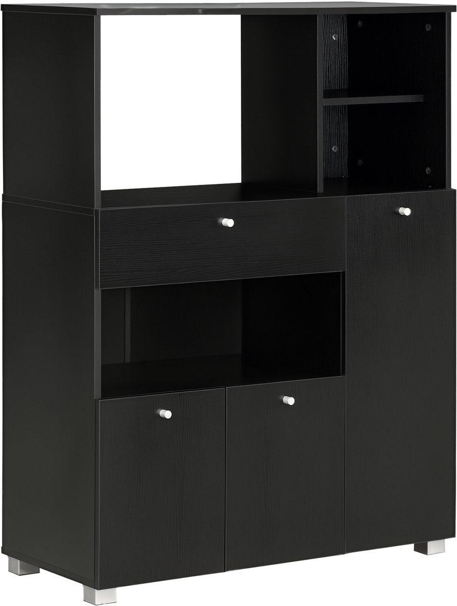 HOMCOM Magnetronkast - Spaanplaat - 90x40x120cm - Zwart