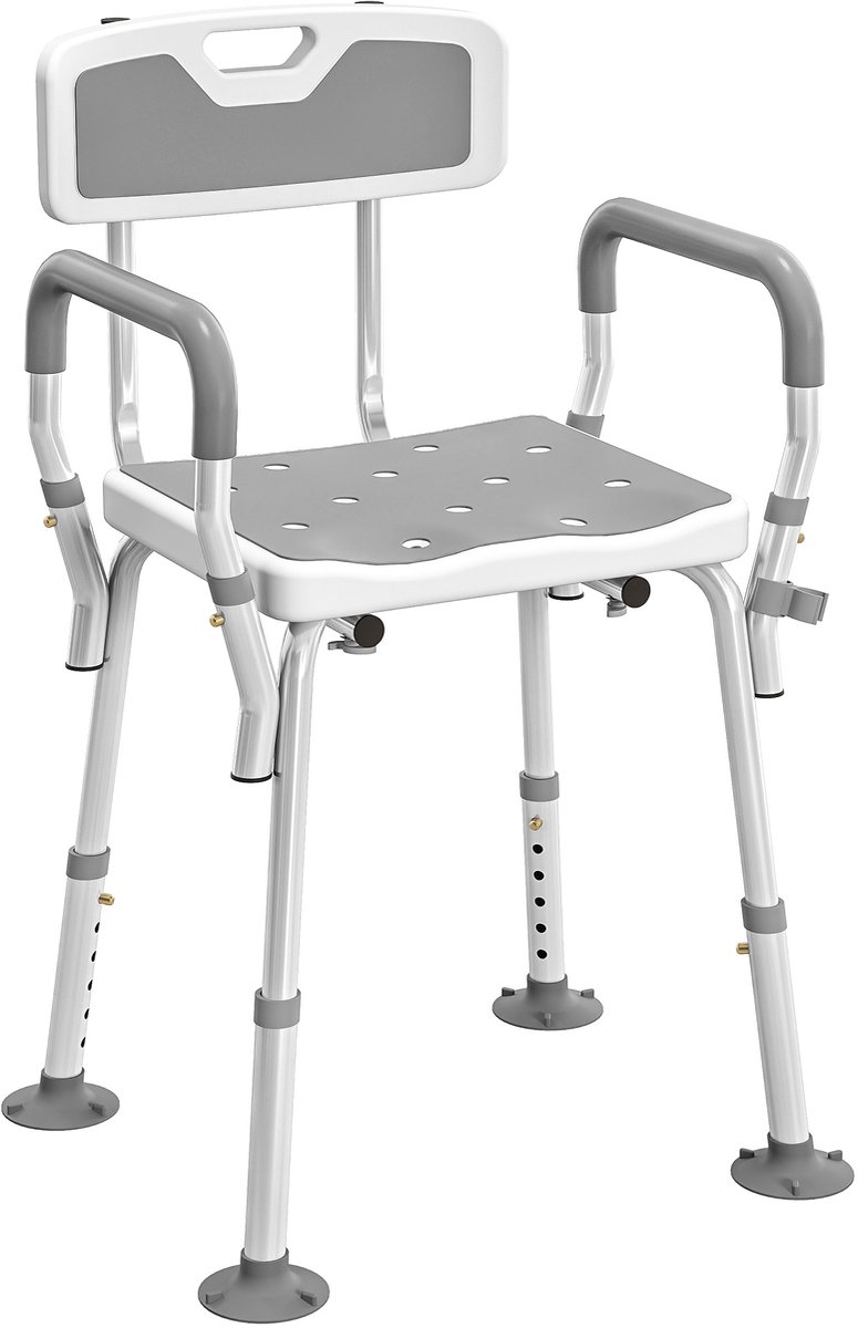 HOMCOM Douchekruk - Aluminiumlegering - 56,5x53,5x87cm - Grijs