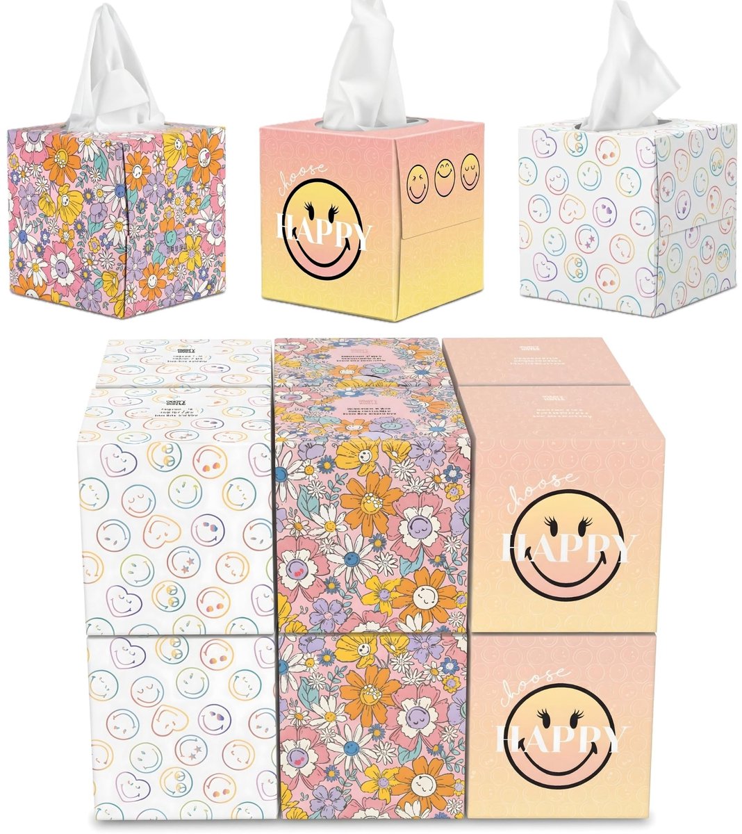 Solidchoice - Set van 576 Ultra Zachte Papieren Zakdoeken in Cube Design