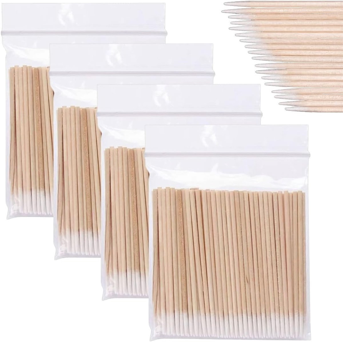 400 Stuks Wattenstaafjes met Punt, Ideaal voor Make-up en Cosmetische Toepassingen, Schoonmaken en Verzorging