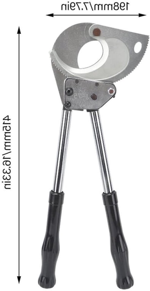 Professionele Ratchet Kabelsnijder 750mm voor 400mm2 Kabels - Hoogwaardig Koolstofstaal, Ideaal voor Elektriciteitswerk en Tuinprojecten