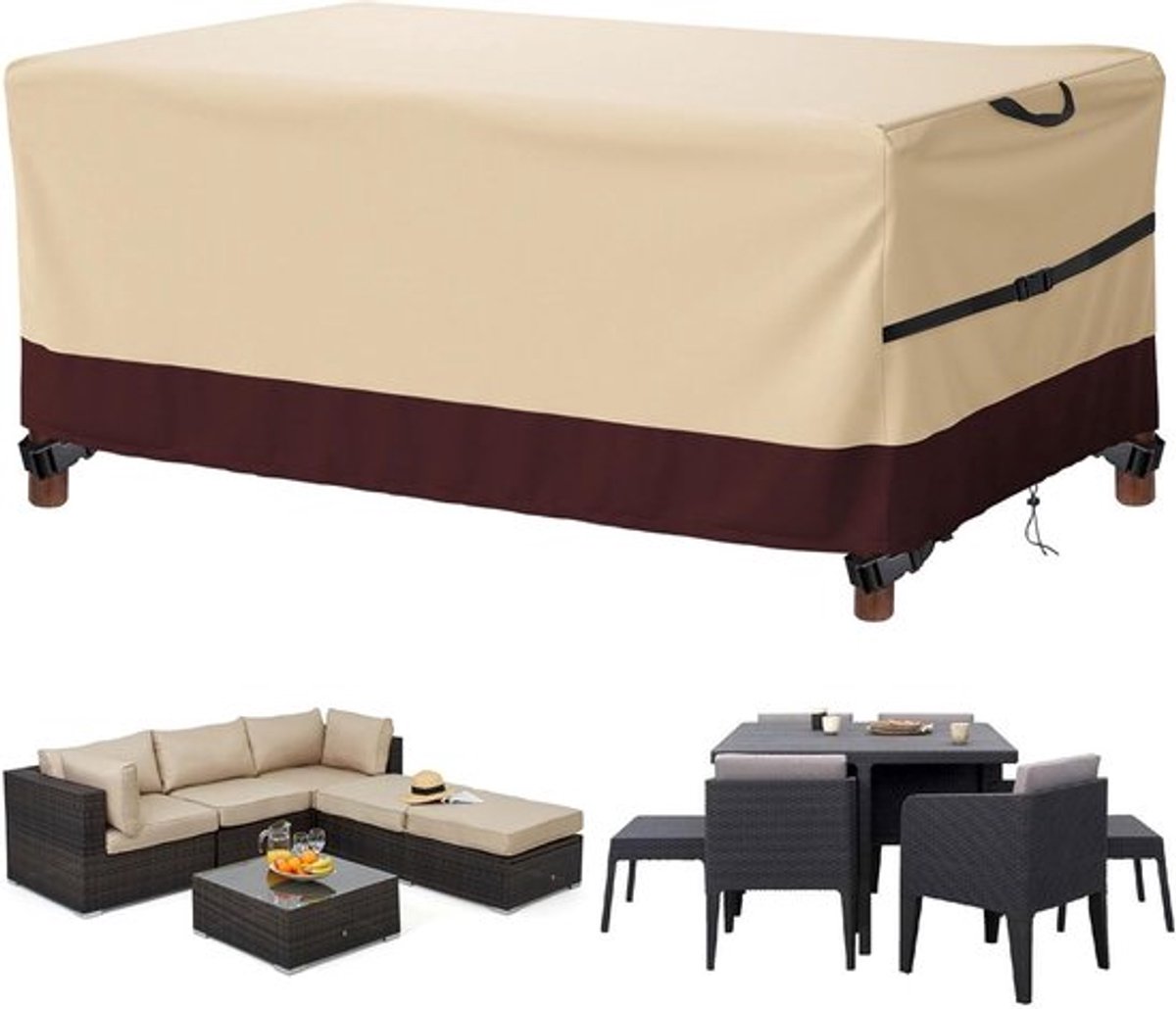 Beschermhoes voor Tuinmeubelen - Waterdicht, Winterbestendig en UV-bestendig - 600D Oxford Stof voor Loungeset en Tuintafel (213 x 132 x)