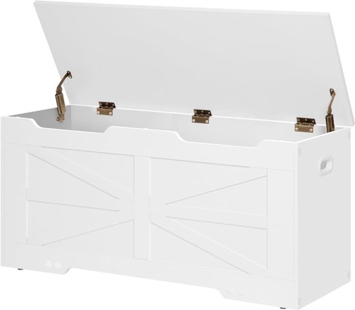 Opbergbank met Opbergruimte voor Schoenen, 2 Veiligheidsritsen, Ideaal voor Entree, Slaapkamer en Woonkamer, 40 x 100 x 48 cm, Wit, Multifunctioneel en Ruimtebesparend
