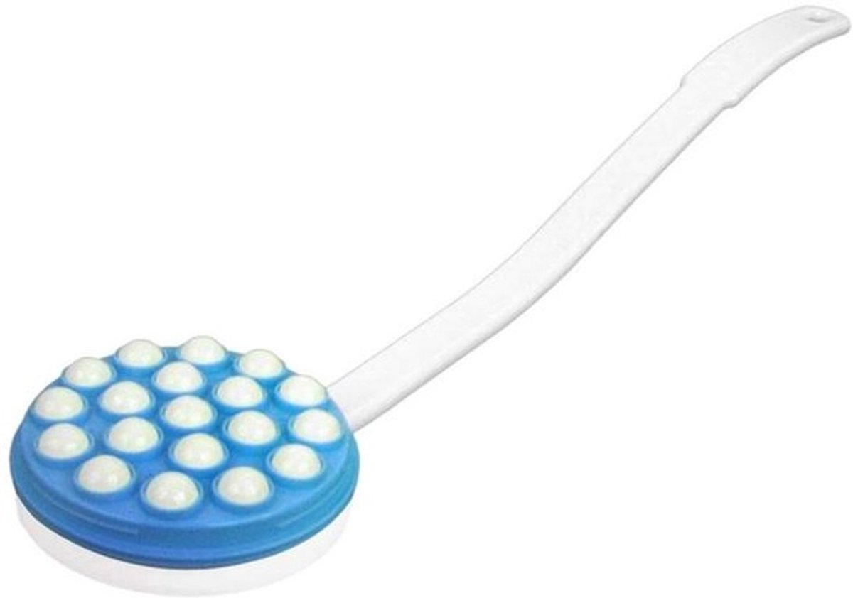 Achterbadborstel Exfoliator - Lotion Applicator voor Rug - Massage met 19 Rollerballen - Lang Handvat 16,9 inch - Zacht/Stijf Varkenshaar - Voor Douche/Bad