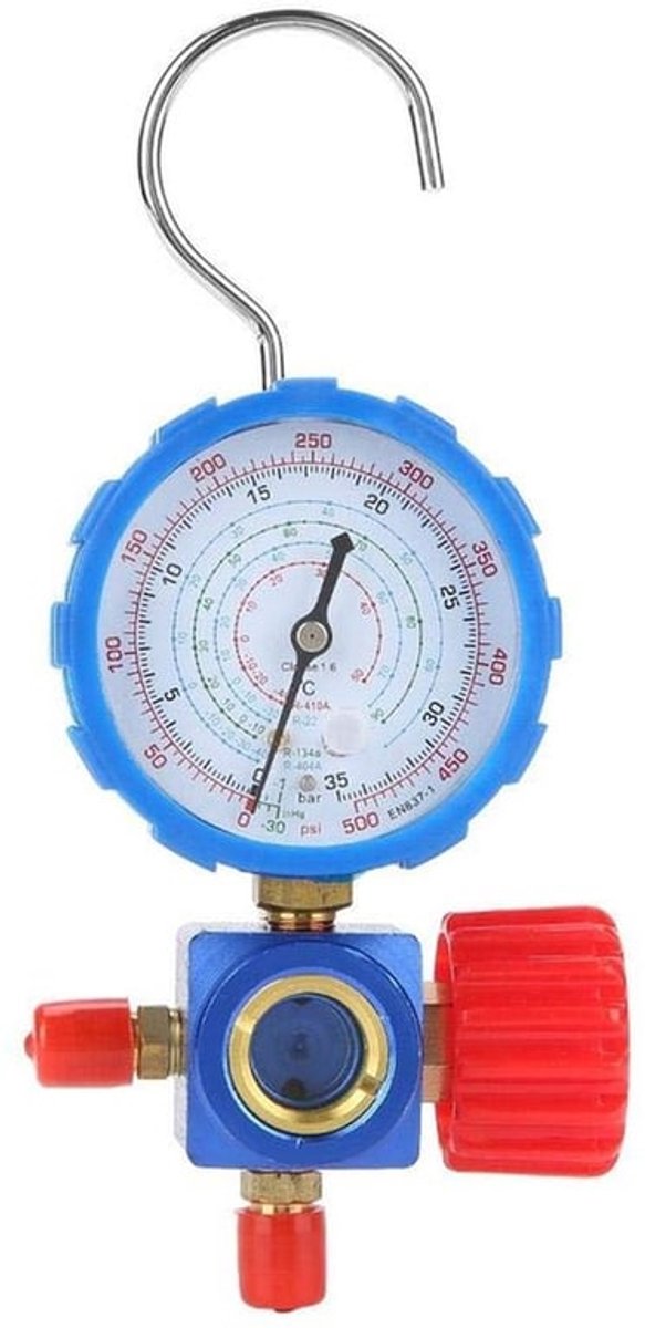 Manometer 500psi - Drukmeter Compressor - Manometer Waterdruk - Visuele Spiegel - Geschikt voor R12/R502/R22/R410/R134A - Eenvoudig te installeren
