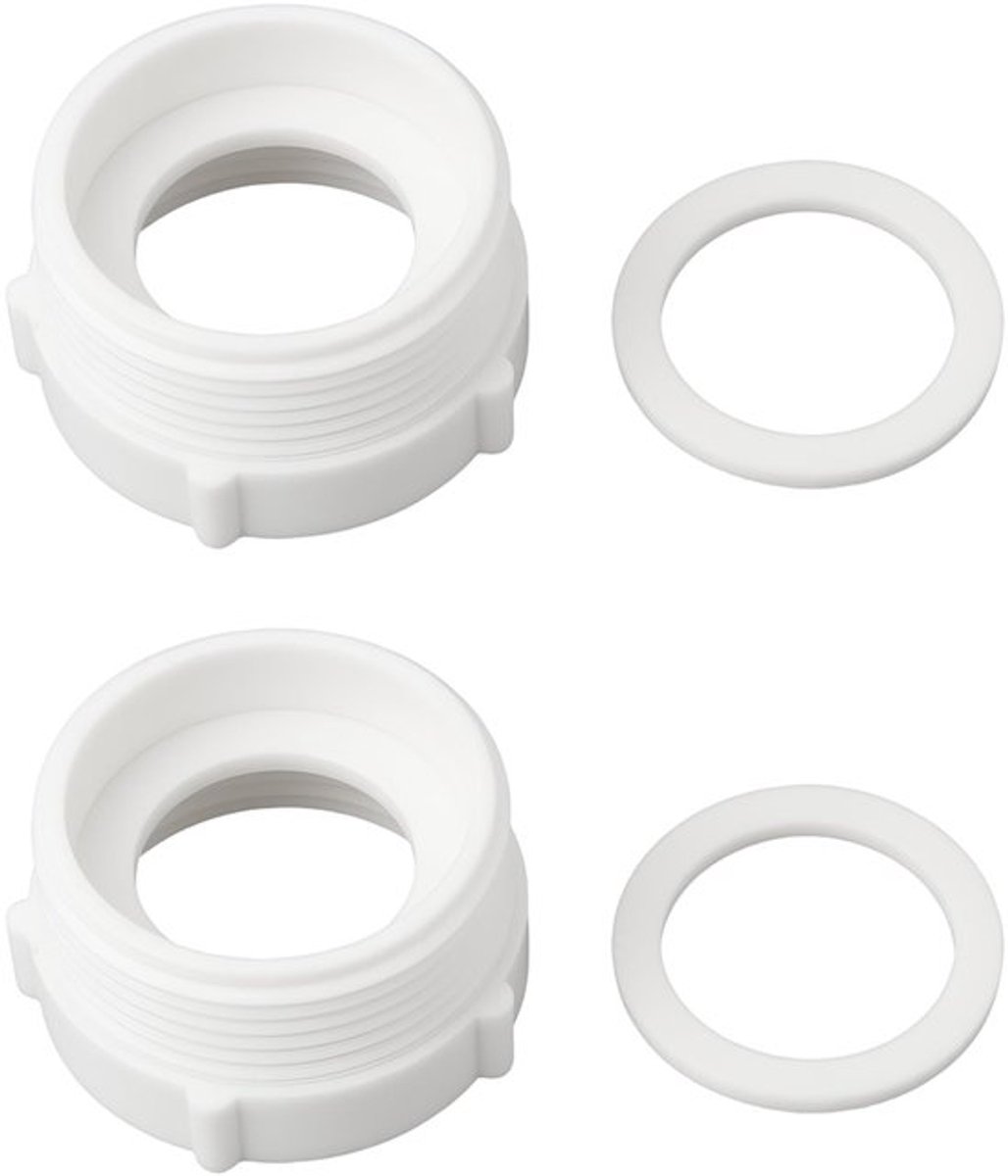 Afvalextension 2 Stks - Draad 1-1/4 inch / 1-1/2 inch - Hoogte 26,5 mm - Binnendiameter 42 mm - Eenvoudige installatie - Geschikt voor badkamerarmaturen - Afvoerbuis