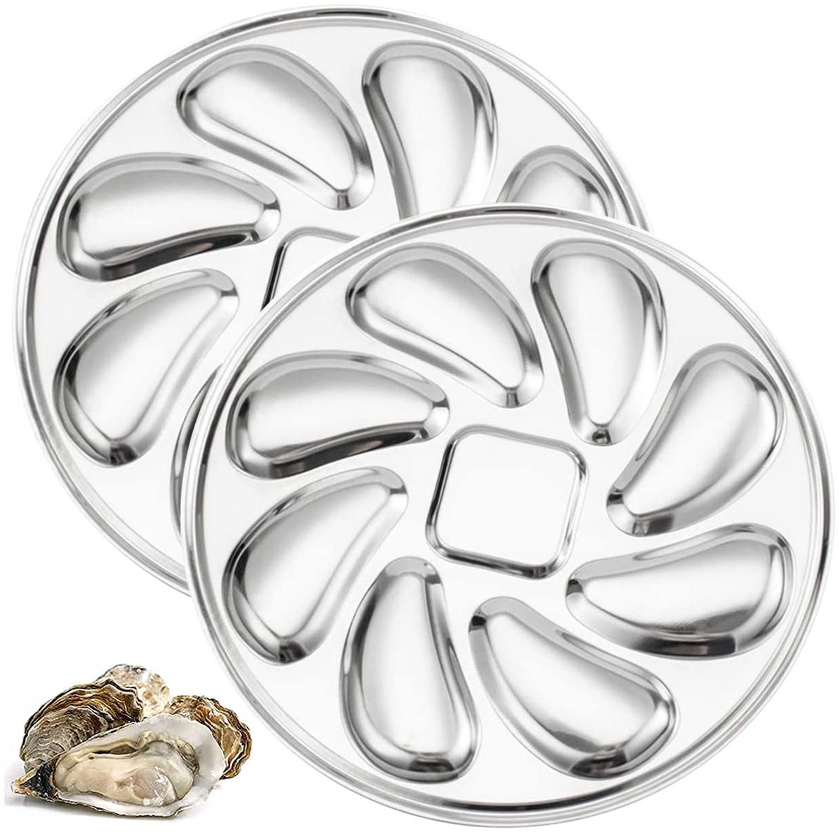 Solidchoice - Set van 2 RVS Oesterschalen met Deksel