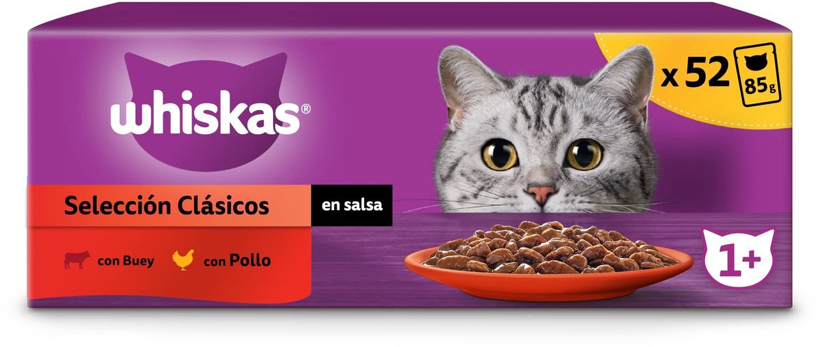 Solidchoice - Natvoer in Saus voor Katten, Klassieke Selectie, 13 x 4 Zakjes van 85 g