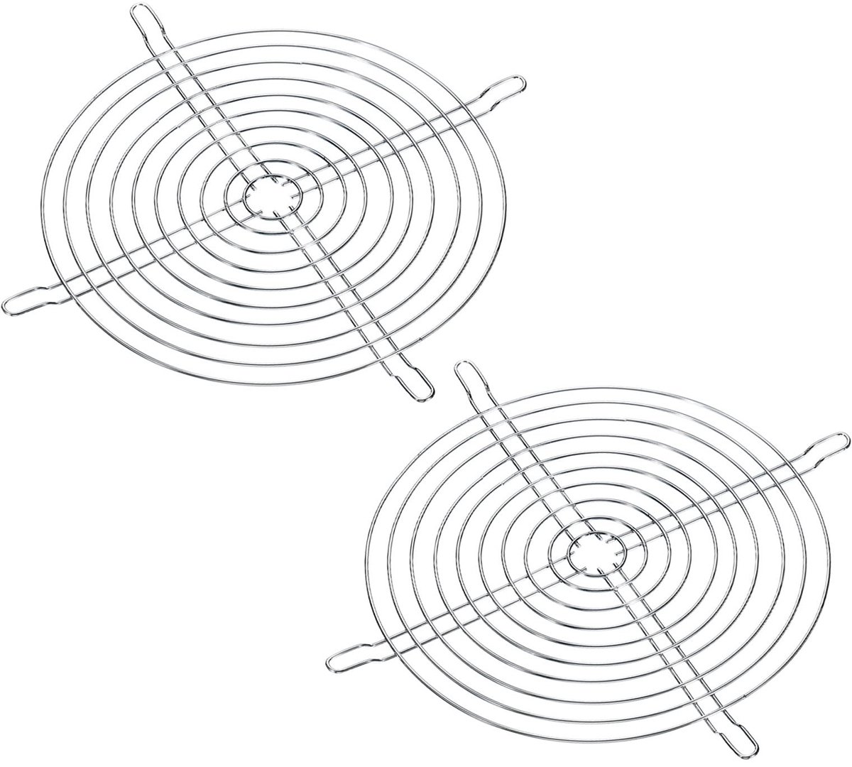 Solidchoice - 2-Pack Fan Finger Grill voor 200mm Ventilator, Metalen Beschermkap